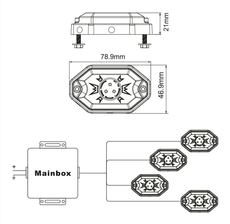 Load image into Gallery viewer, SHARK LED LIGHT, RGB, MULTI-COLOR, BLUETOOTH CONTROL, 4 PCS SET
