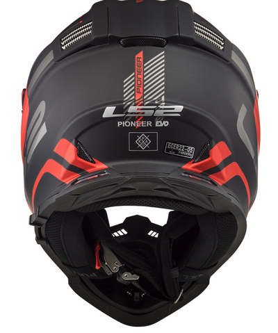 LS2 MX436 PIONEER EVO ADVENTURER MATT BLACK RED