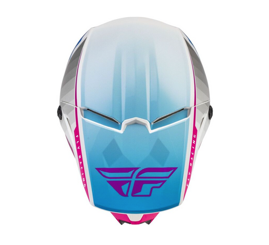 FLY RACING Kinetic Drift Helm - Pink/Weiß/Blau