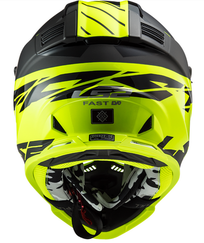 LS2 MX437 FAST EVO ROAR MATT BLACK HI-V YELLOW