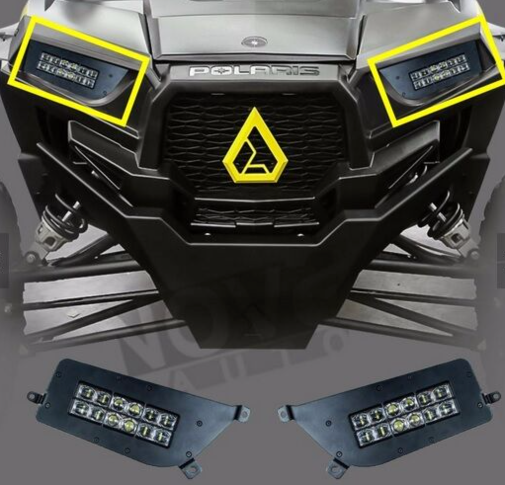 SHARK LED-SCHEINWERFER FÜR POLARIS ATV, UTV MIT HINTERGRUNDBELEUCHTUNG, 2STK