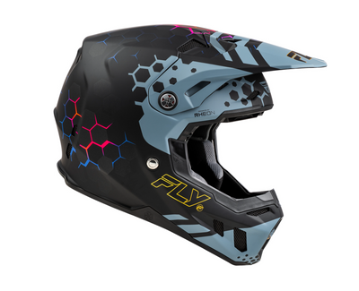 FLY RACING Formula CC Tektonic Helm - Mattschwarz/Schiefergrau