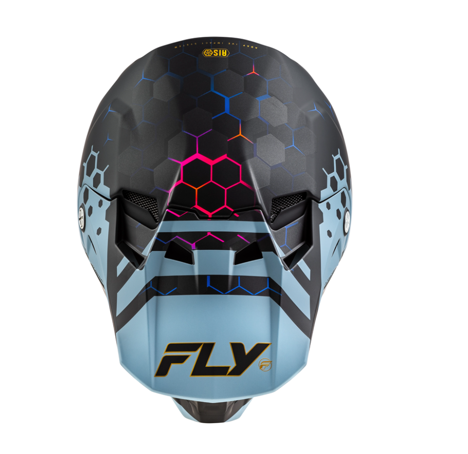 FLY RACING Formula CC Tektonic Helm - Mattschwarz/Schiefergrau