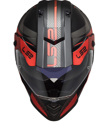LS2 MX436 PIONEER EVO ADVENTURER MATT BLACK RED