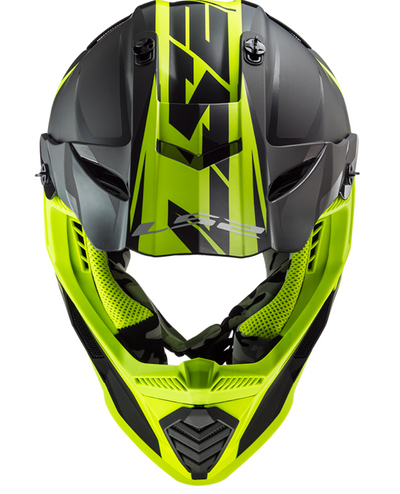 LS2 MX437 FAST EVO ROAR MATT BLACK HI-V YELLOW