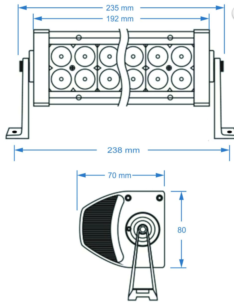 BARRE LUMINEUSE LED REQUIN 7,5", 6D, 36W