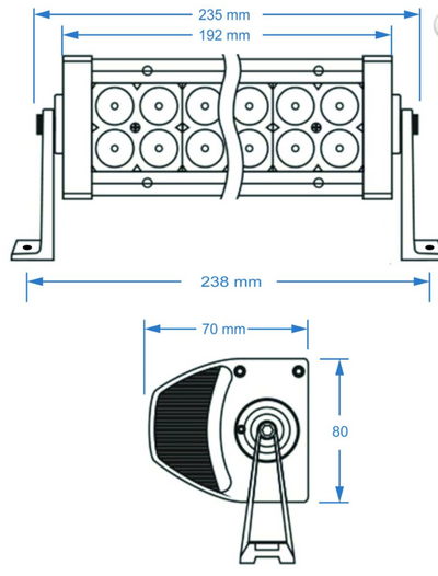 BARRE LUMINEUSE LED REQUIN 7,5", 6D, 36W