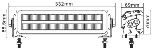 SHARK LED-LICHTLEISTE EU-HOMOLOGIERT OSRAM 12", 60W