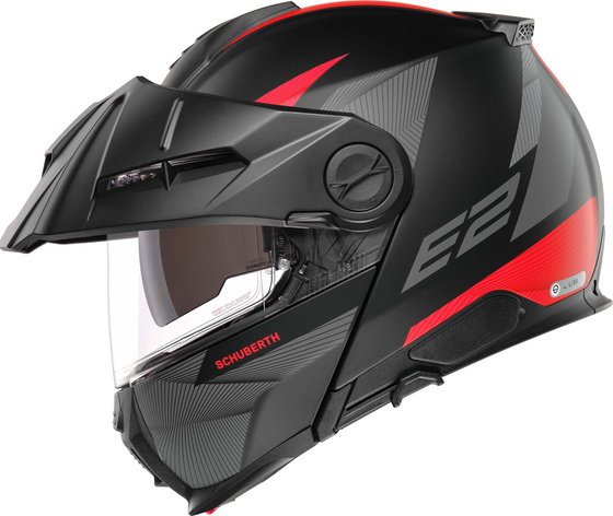 Schuberth E2 defender matt red Flip Up helmet