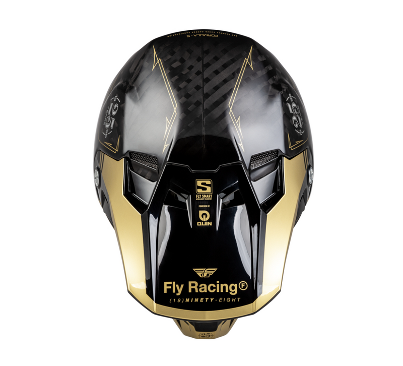 Laden Sie das Bild in Galerie -Viewer, FLY RACING Formula Smart Carbon Legacy Helm - Schwarz/Gold
