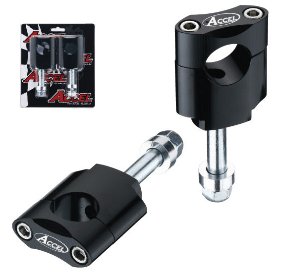 ACCEL HANDLEBAR MOUNT/RISE (28.6MM) 45MM WITH SCREW M12 SILVER COLOR