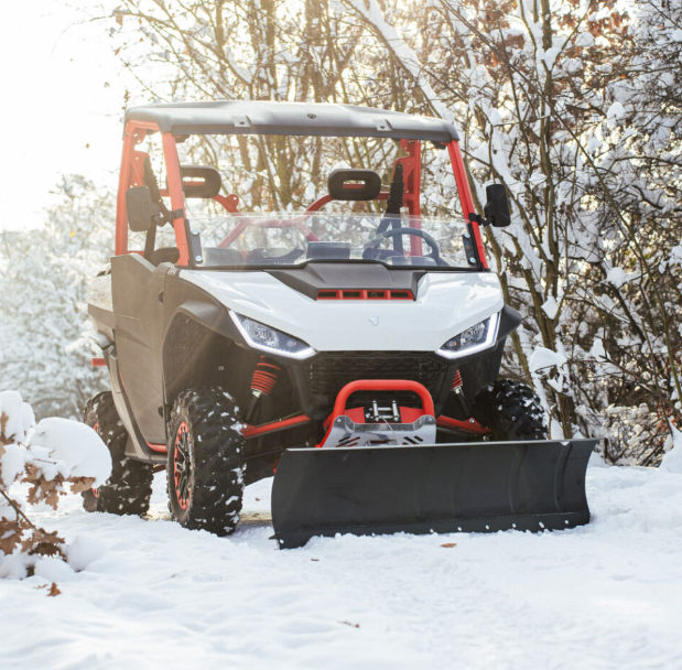 SHARK SCHNEEPFLUG ATV / UTV – STAHL, SCHWARZ, MIT SCHNELLADAPTER
