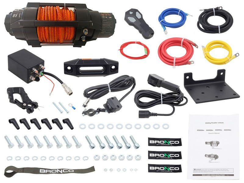 Bronco HDCS WINCH 4500 mit Synthetikseil und Fernbedienung