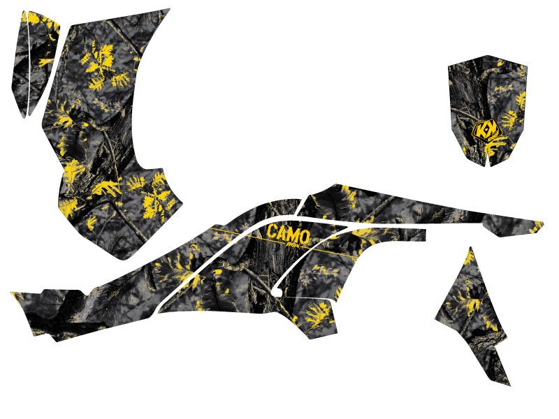 Chargez l&#39;image dans la visionneuse de la galerie, CAN AM DS 450 ATV CAMO GRAPHIC KIT BLACK YELLOW
