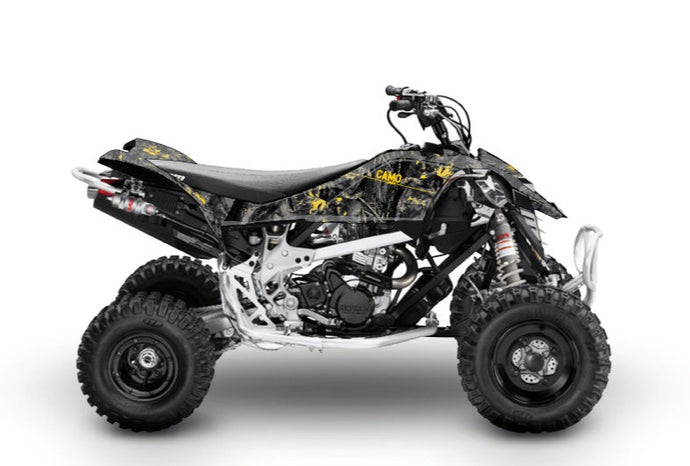 CAN AM DS 450 ATV CAMO GRAPHIC KIT BLACK YELLOW