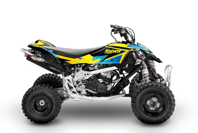 CAN AM DS 450 ATV STAGE GRAPHIC KIT YELLOW BLUE