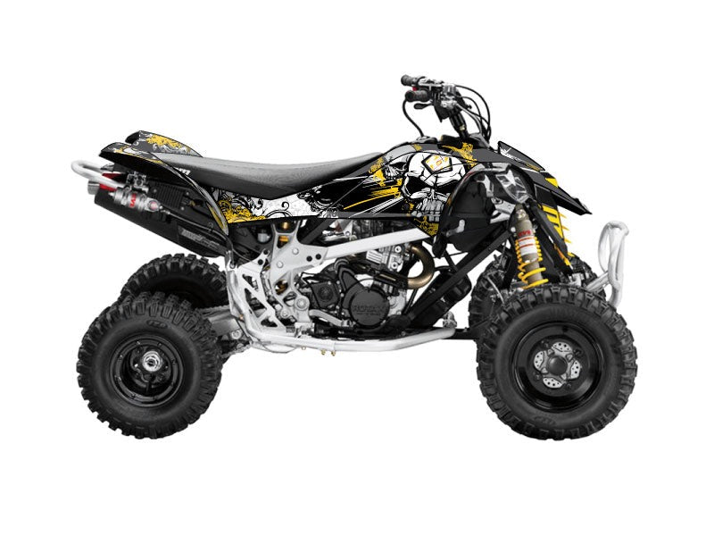 Laden Sie das Bild in Galerie -Viewer, CAN AM DS 450 ATV TRASH GRAPHIC KIT BLACK YELLOW
