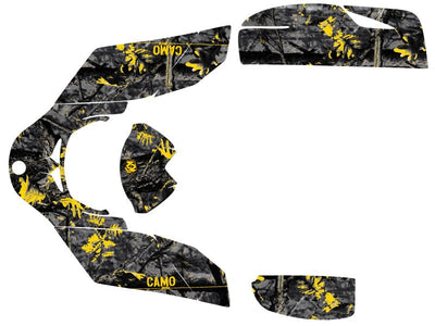CAN AM DS 650 ATV CAMO GRAPHIC KIT BLACK YELLOW