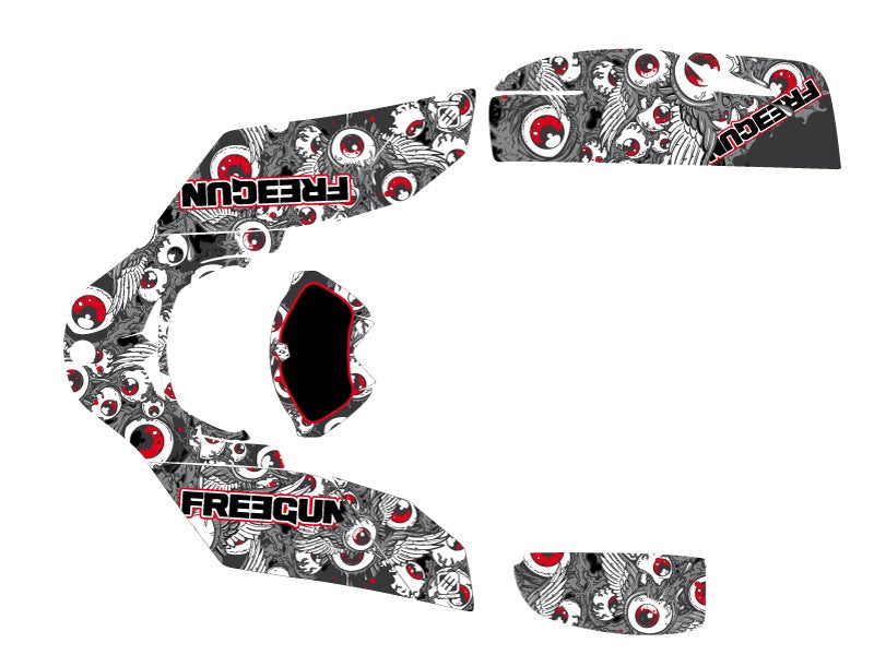 CAN AM DS 650 ATV FREEGUN EYED GRAPHIC KIT GREY RED