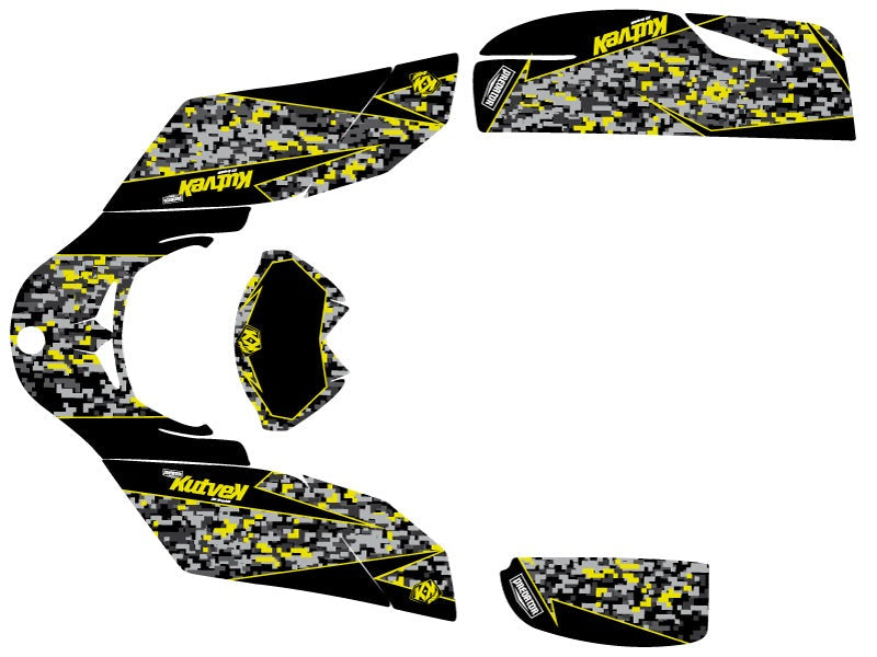 CAN AM DS 650 ATV PREDATOR GRAPHIC KIT BLACK GREY YELLOW
