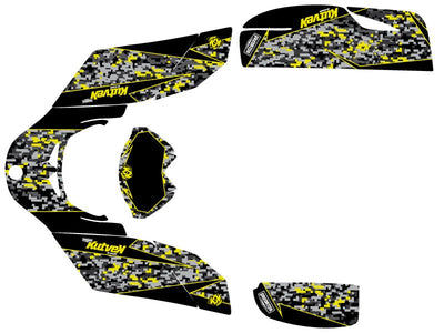 CAN AM DS 650 ATV PREDATOR GRAPHIC KIT BLACK GREY YELLOW