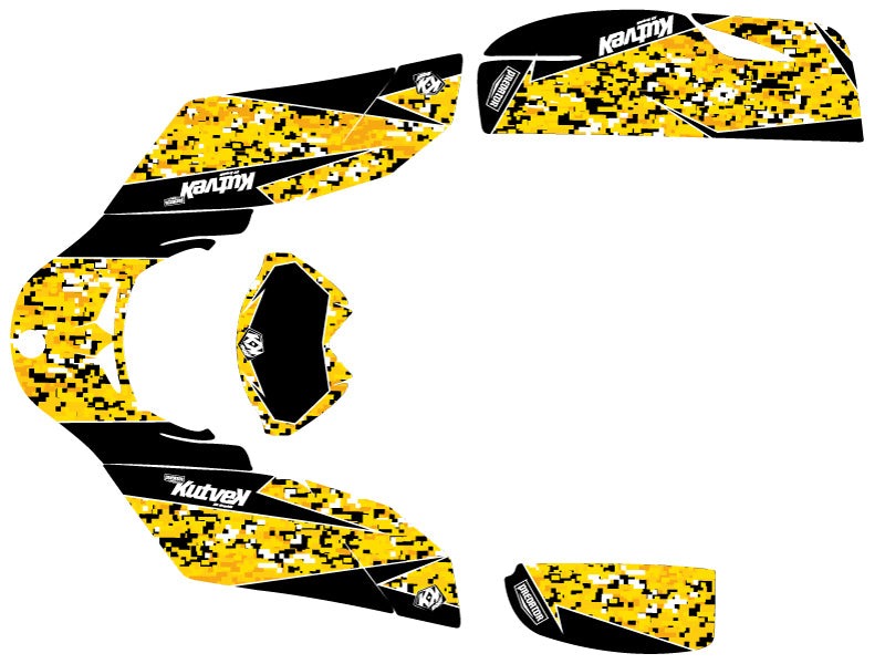 CAN AM DS 650 ATV PREDATOR GRAPHIC KIT BLACK YELLOW