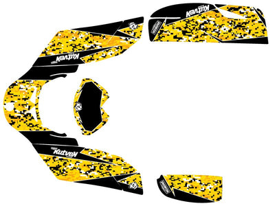 CAN AM DS 650 ATV PREDATOR GRAPHIC KIT BLACK YELLOW
