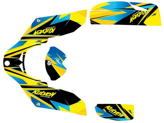 CAN AM DS 650 ATV STAGE GRAPHIC KIT YELLOW BLUE
