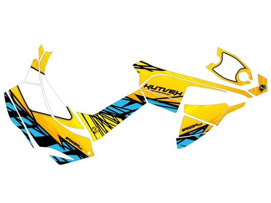 CAN AM DS 90 ATV ERASER GRAPHIC KIT YELLOW BLUE