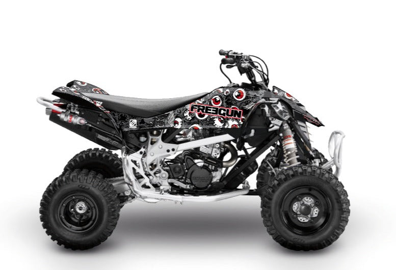 Load image into Gallery viewer, CAN AM DS 90 ATV FREEGUN EYED GRAPHIC KIT GREY RED
