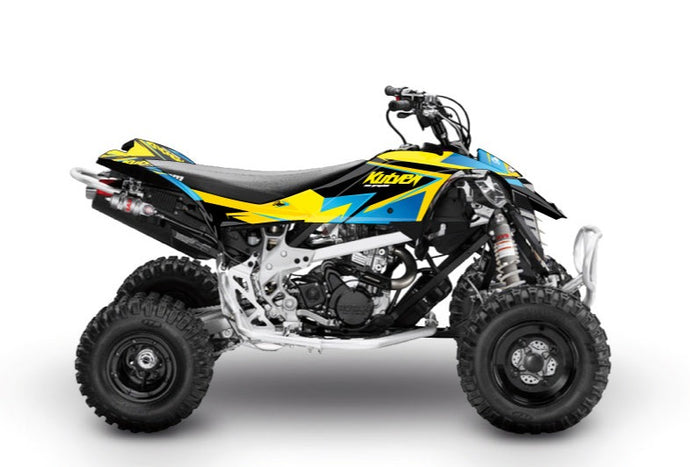 CAN AM DS 90 ATV STAGE GRAPHIC KIT YELLOW BLUE