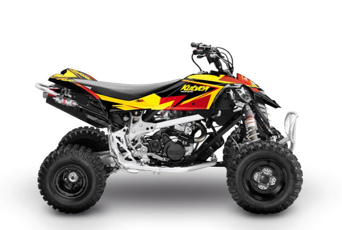 CAN AM DS 90 ATV STAGE GRAPHIC KIT YELLOW RED