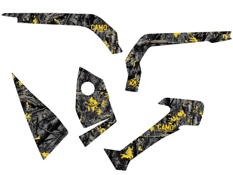 Laden Sie das Bild in Galerie -Viewer, CAN AM OUTLANDER 1000 ATV CAMO GRAPHIC KIT BLACK YELLOW
