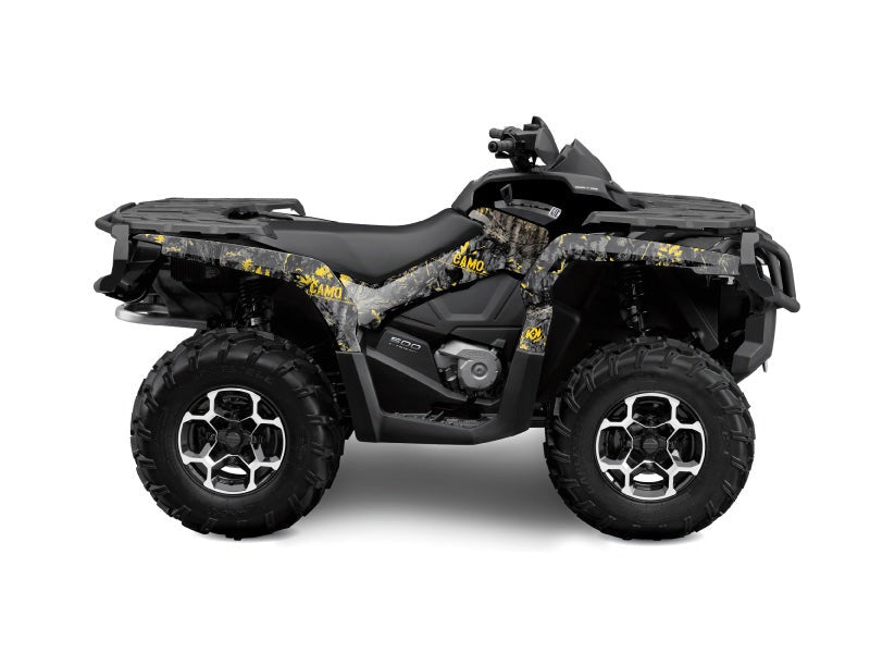 Load image into Gallery viewer, CAN AM OUTLANDER 1000 ATV CAMO GRAPHIC KIT BLACK YELLOW
