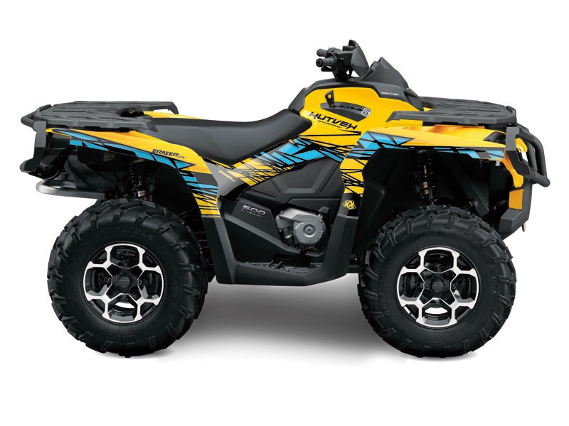 Chargez l&#39;image dans la visionneuse de la galerie, CAN AM OUTLANDER 1000 ATV ERASER GRAPHIC KIT YELLOW BLUE
