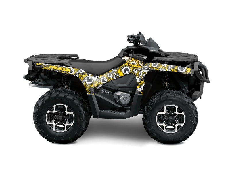 Load image into Gallery viewer, CAN AM OUTLANDER 1000 ATV FREEGUN EYED GRAPHIC KIT YELLOW
