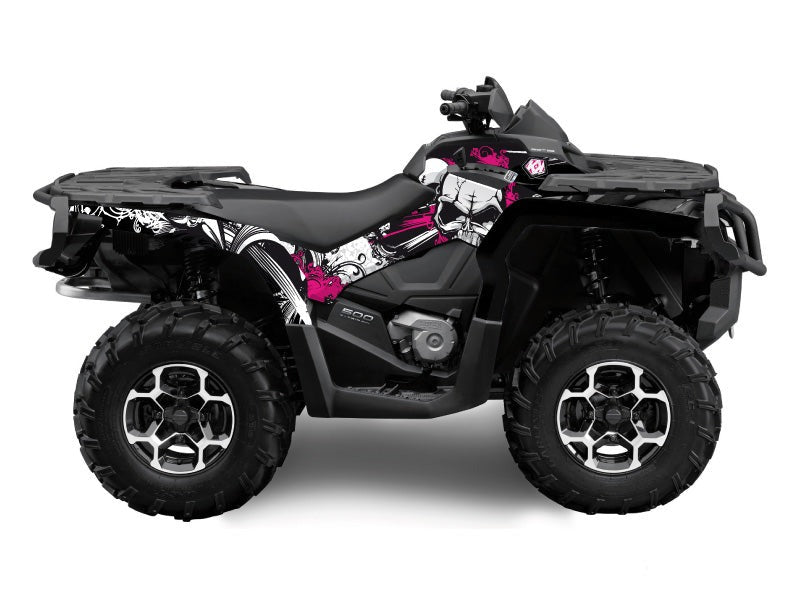 Load image into Gallery viewer, CAN AM OUTLANDER 1000 ATV TRASH GRAPHIC KIT BLACK PINK
