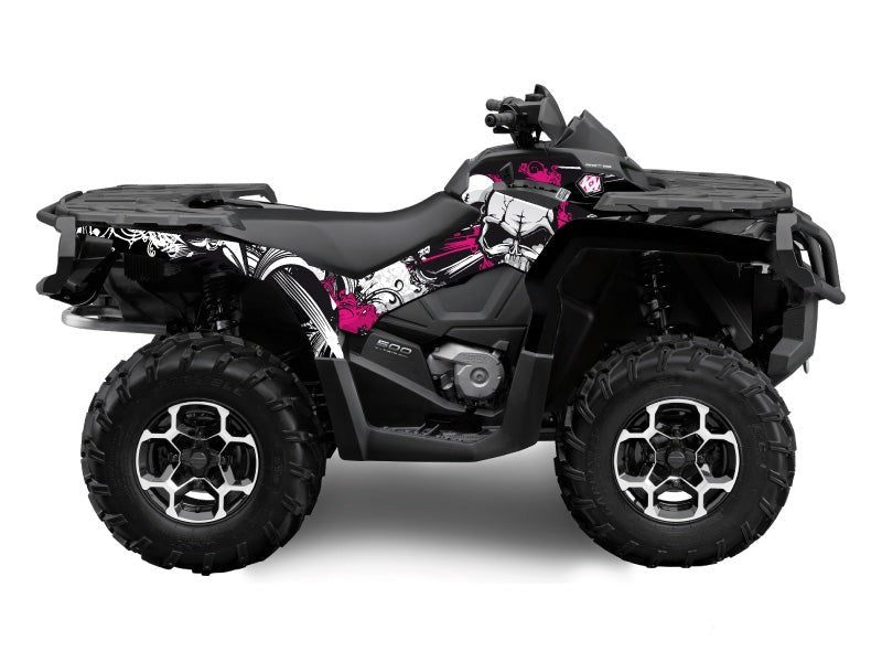 Chargez l&#39;image dans la visionneuse de la galerie, CAN AM OUTLANDER 1000 ATV TRASH GRAPHIC KIT BLACK PINK
