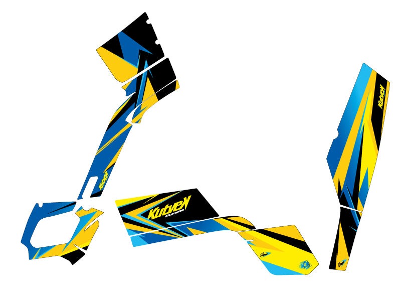 CAN AM OUTLANDER 400 MAX ATV STAGE GRAPHIC KIT YELLOW BLUE