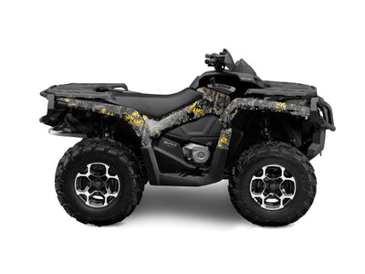 CAN AM OUTLANDER 400 XTP ATV CAMO GRAPHIC KIT BLACK YELLOW