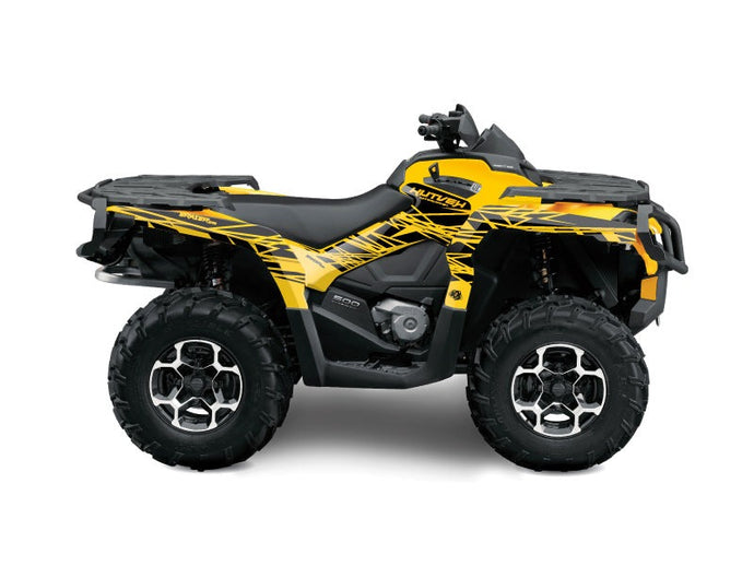 CAN AM OUTLANDER 400 XTP ATV ERASER GRAPHIC KIT YELLOW BLACK