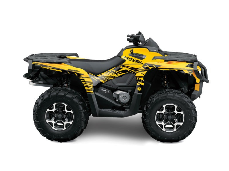 Chargez l&#39;image dans la visionneuse de la galerie, CAN AM OUTLANDER 400 XTP ATV ERASER GRAPHIC KIT YELLOW
