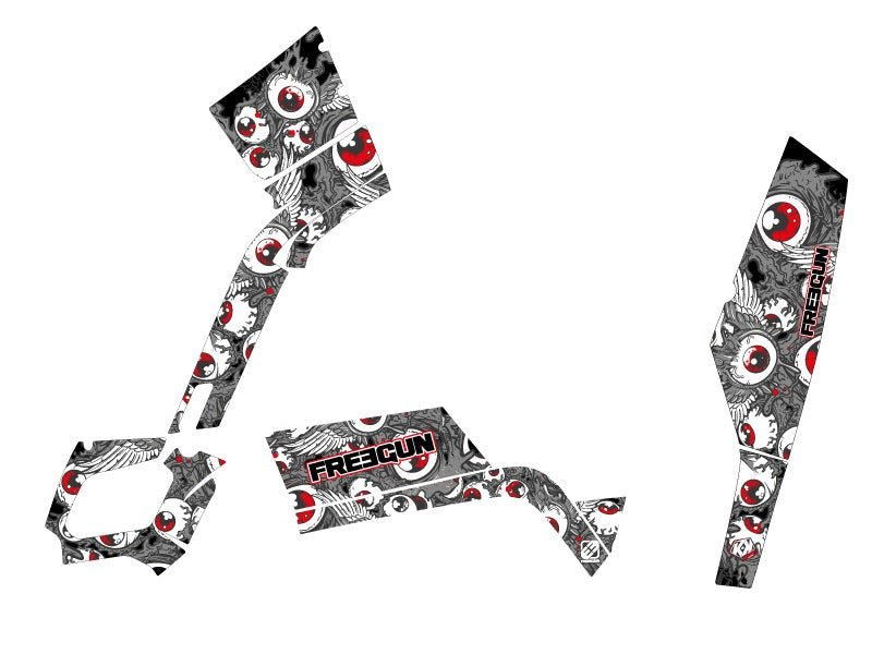 CAN AM OUTLANDER 400 XTP ATV FREEGUN EYED GRAPHIC KIT GREY RED