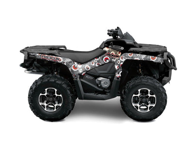 CAN AM OUTLANDER 400 XTP ATV FREEGUN EYED GRAPHIC KIT GREY RED