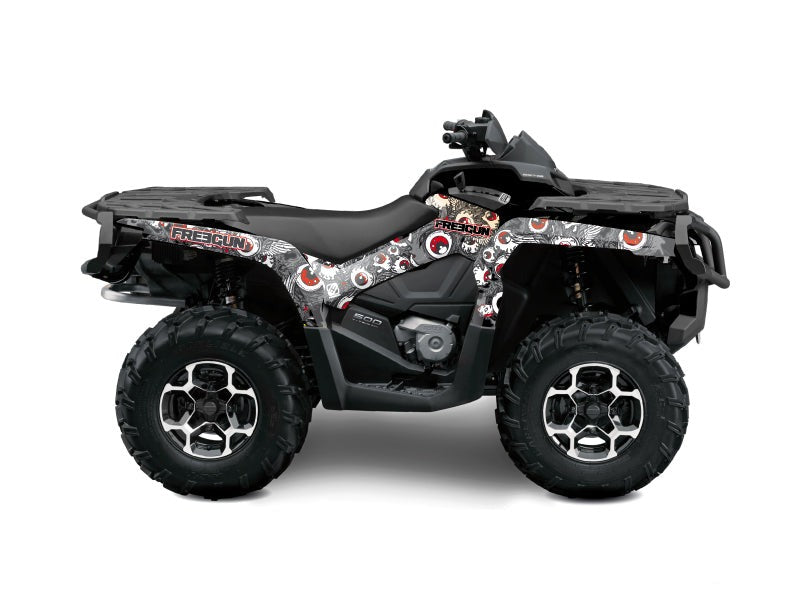 Chargez l&#39;image dans la visionneuse de la galerie, CAN AM OUTLANDER 400 XTP ATV FREEGUN EYED GRAPHIC KIT GREY RED
