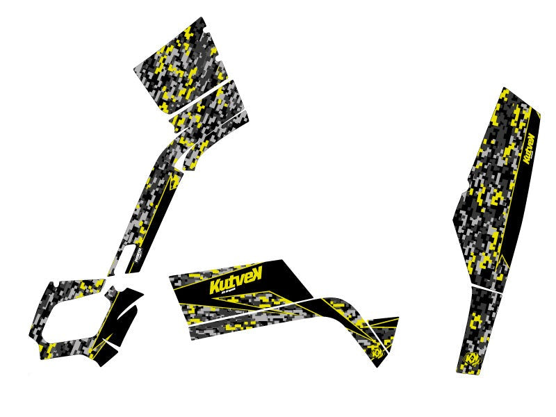 CAN AM OUTLANDER 400 XTP ATV PREDATOR GRAPHIC KIT BLACK GREY YELLOW