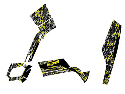 CAN AM OUTLANDER 400 XTP ATV PREDATOR GRAPHIC KIT BLACK GREY YELLOW