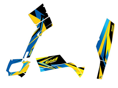 CAN AM OUTLANDER 400 XTP ATV STAGE GRAPHIC KIT YELLOW BLUE