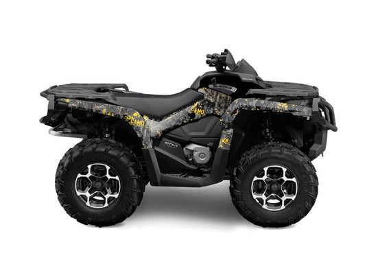 CAN AM OUTLANDER 500-650-800 MAX ATV CAMO GRAPHIC KIT BLACK YELLOW
