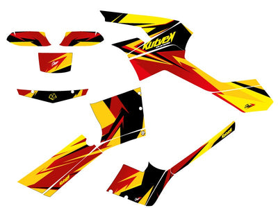 CAN AM OUTLANDER 500-650-800 MAX ATV STAGE GRAPHIC KIT YELLOW RED